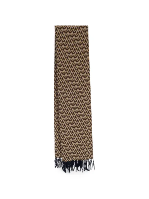 Valentino Garavani VLogo monogram fringed scarf Neutrals YET01PMLC
