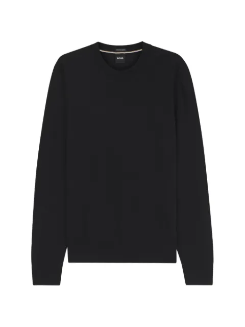 BOSS crew-neck wool sweater Black 50565469