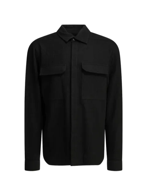 Rick Owens Work flap-pocket long-sleeve shirt Black RU02F4291FLM