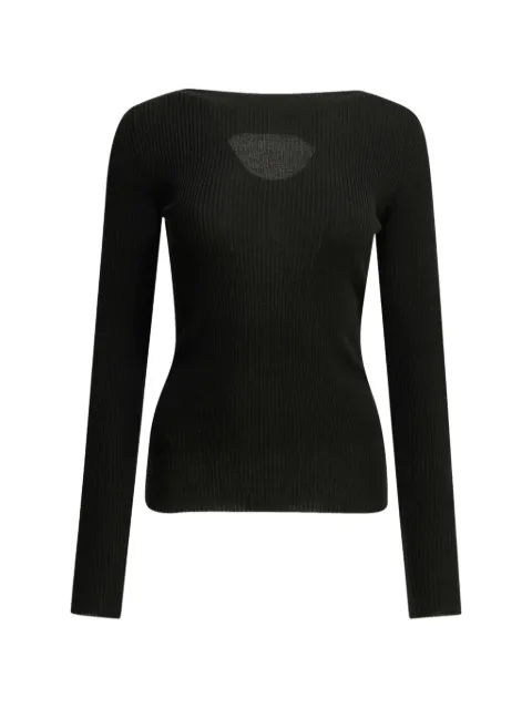 Rick Owens cut-out ribbed sweater Black RP02F5683RIBM