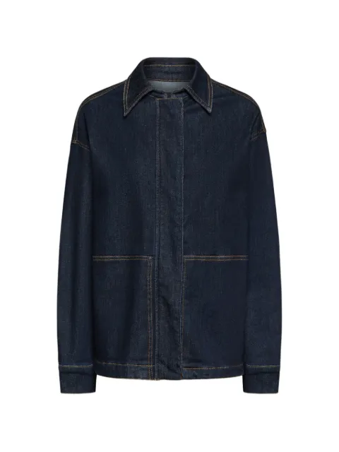 ELENA MIRÒ contrast-stitch denim jacket Blue R401Z000043N