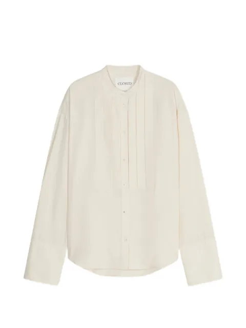 Closed pleated bib-front shirt Neutrals C9412525C22