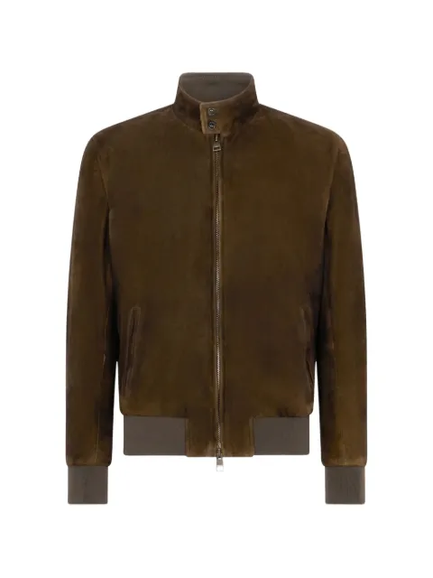 Boglioli zip-fastening suede bomber jacket Brown OCP507FB5901