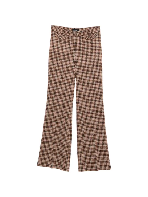 Cambio houndstooth-pattern wide-leg trousers Brown 64023024500