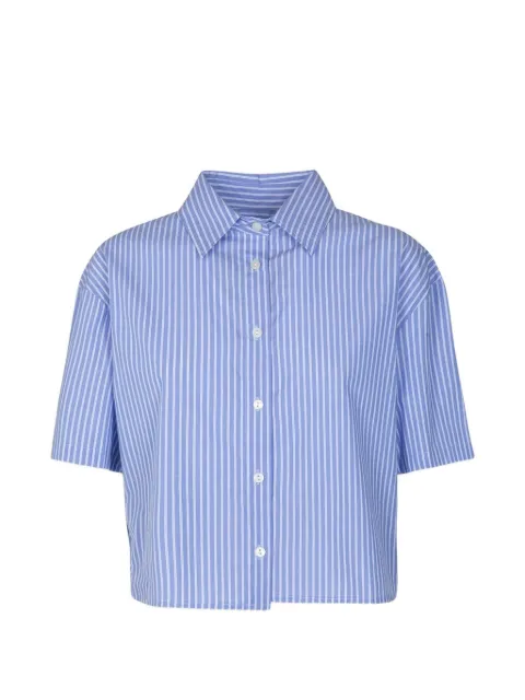 Gaëlle Paris striped cropped shirt Blue GAABW09837