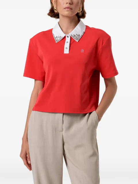 FRACOMINA crystal-embellished polo shirt Neutrals FR26ST3038J4080
