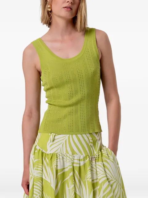 FRACOMINA crystal-embellished ribbed top Green FP26ST2011J490