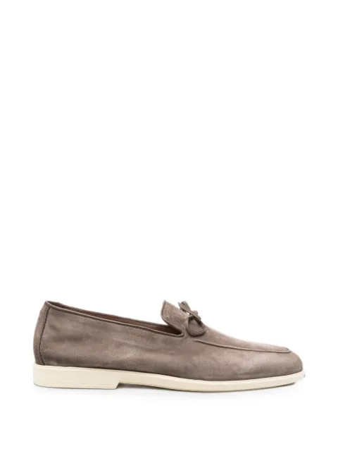 Santoni bow-detail suede boat shoes Brown MGAG19249TICSEAA