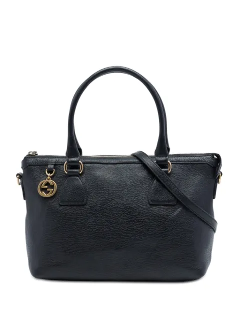 Gucci Pre-Owned 2016-2026 Dollar Calfskin GG Charm satchel Black HSVCFNWFJVTMKGGG