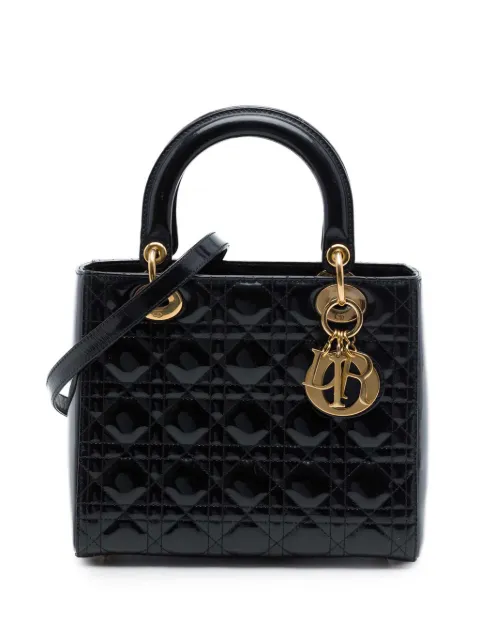 Christian Dior Pre-Owned 2013 Medium Patent Cannage Lady Dior satchel Black DTIQX8ZMR7DSNCTP
