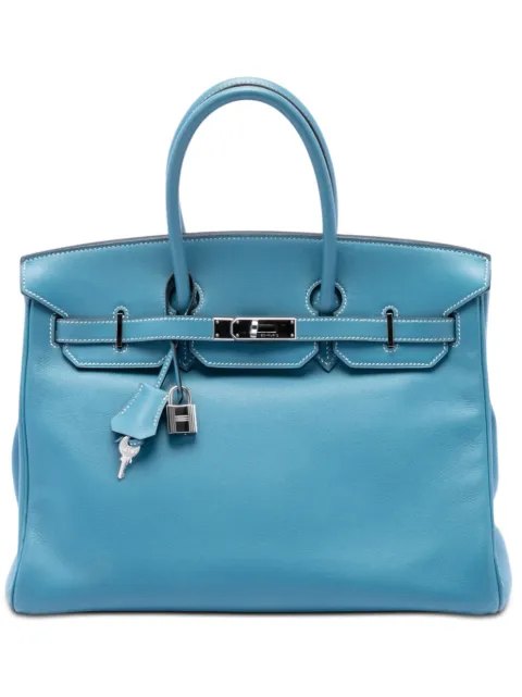 Hermès Pre-Owned 2008 Swift Birkin Retourne 35 handbag Blue CDTV40SOYXPVBMJ4