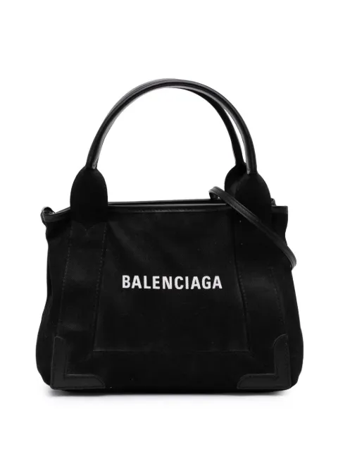 Balenciaga Pre-Owned 2020 Denim Navy Cabas XS satchel Black C95QKPUU9G3418AS