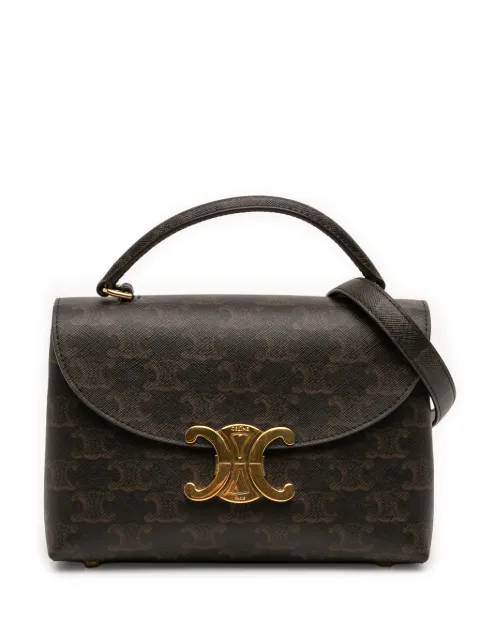 Celine Pre-Owned 2024 Teen Triomphe Coated Canvas Nino Bag satchel Brown 9LXSKL1I9AY9813X