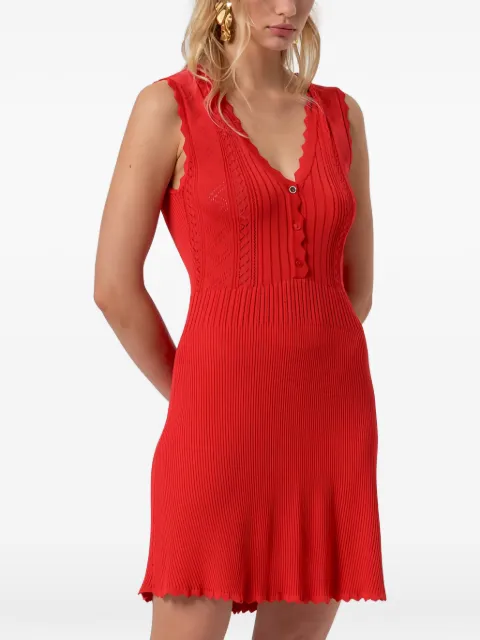 FRACOMINA scallop-edge pointelle-knit dress Red FR26SD5008K4160