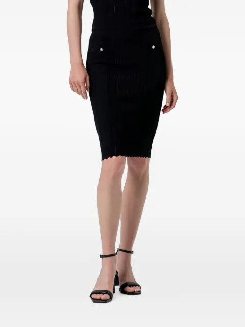 FRACOMINA scalloped cable-knit skirt Black FR26SG4012K4160