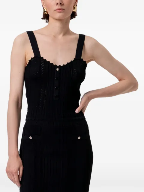 FRACOMINA pointelle-knit scalloped top Black FR26ST4007K4160