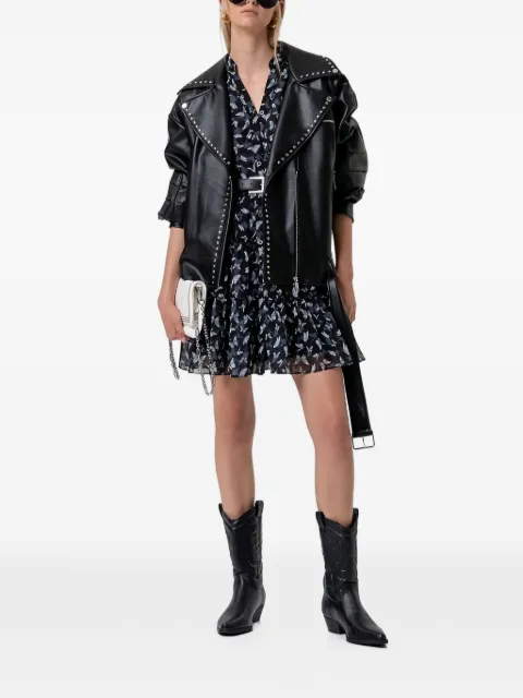 FRACOMINA stud-embellished biker jacket Black FR26SC1001P411