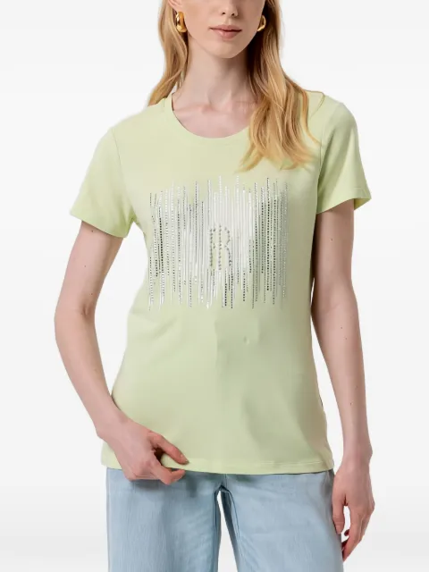 FRACOMINA rhinestone-embellished logo-print T-shirt Green FP26ST3004J4180