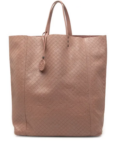 Bottega Veneta Pre-Owned 2012-2026 Leather Intrecciomirage Butterfly tote bag Brown KAKYUH75PDEO0XGR
