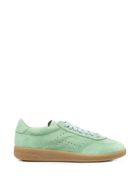 Santoni perforated-detail suede sneakers Green WBPL61340MENTKSN