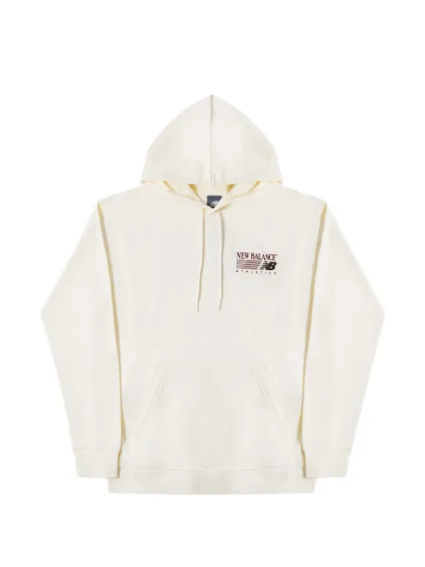 New Balance logo-print fleece hoodie Neutrals MT62E6VJAGA