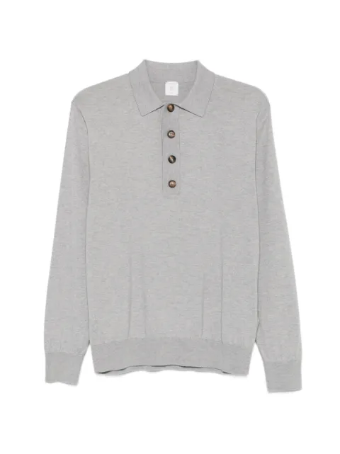 Eleventy long-sleeve polo shirt Grey N76POLN07MAG0K007