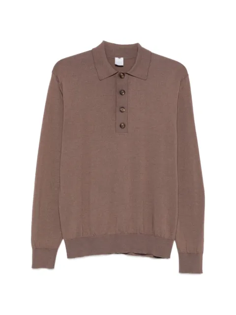 Eleventy long-sleeve polo shirt Brown N76POLN07MAG0K007