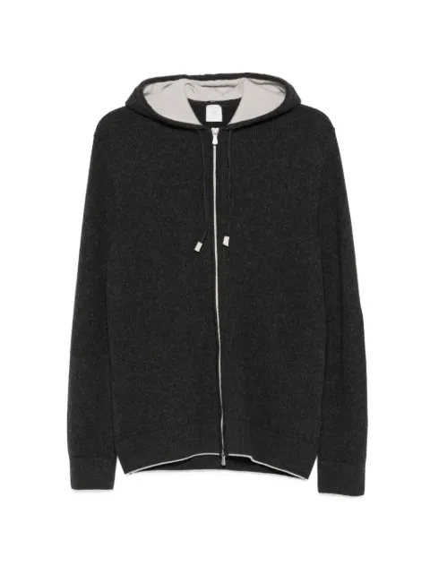 Eleventy ribbed-knit zip-up hoodie Black N76MAGN61MAG0N039