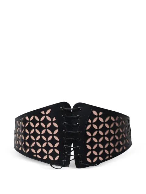 Alaïa Pre-Owned laser-cut bustier waist belt Black TONPUGBJE195382W