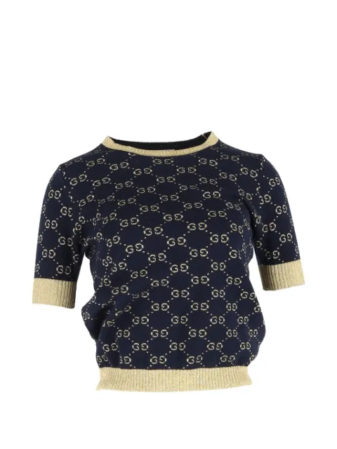 Gucci Pre-Owned GG Lamé top Blue NAPPUGBCL530048W