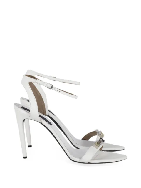 Proenza Schouler geometric-hardware ankle-strap sandals White NAPPUGBSH216961W