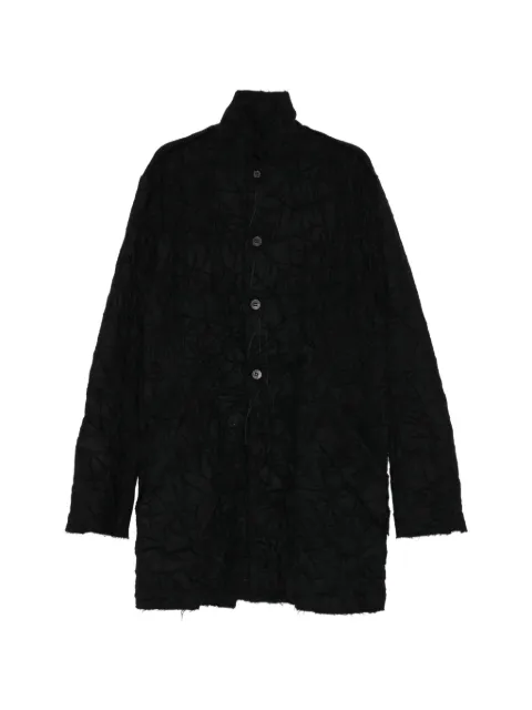 D HYGEN crinkled-effect coat Black ST2040524A