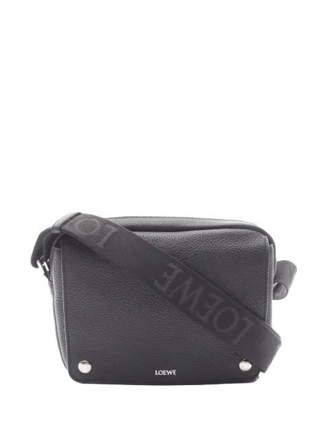 Loewe Pre-Owned 2026 Medium Leather Pebble Messenger Bag crossbody bag Black FNPK2NFZQQEDNTMR
