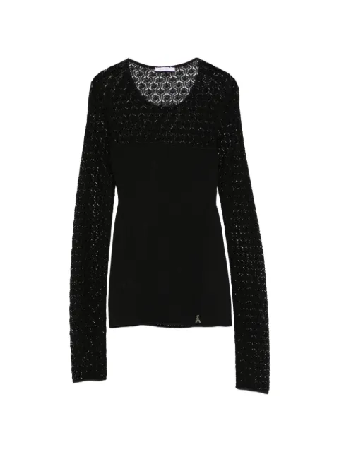 Patrizia Pepe lace-effect slim-fit top Black 8K0380KK014K103