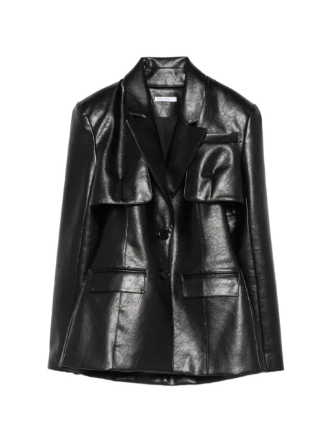 Patrizia Pepe cut-out coated blazer Black 8S0001E070K103