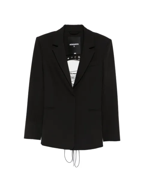 Patrizia Pepe lace-up structured blazer Black 8S0033A498K103