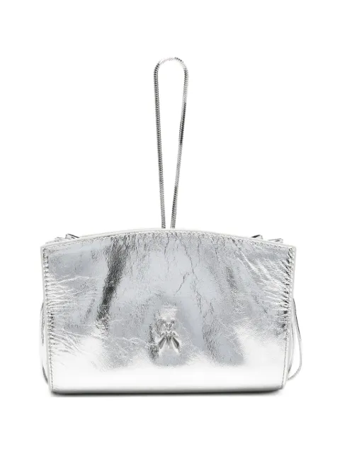 Patrizia Pepe laminated leather clutch bags Silver 8B0059L0009S731