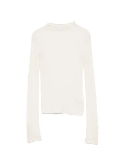 Patrizia Pepe ribbed funnel-neck knit Neutrals 8K0420K034W405