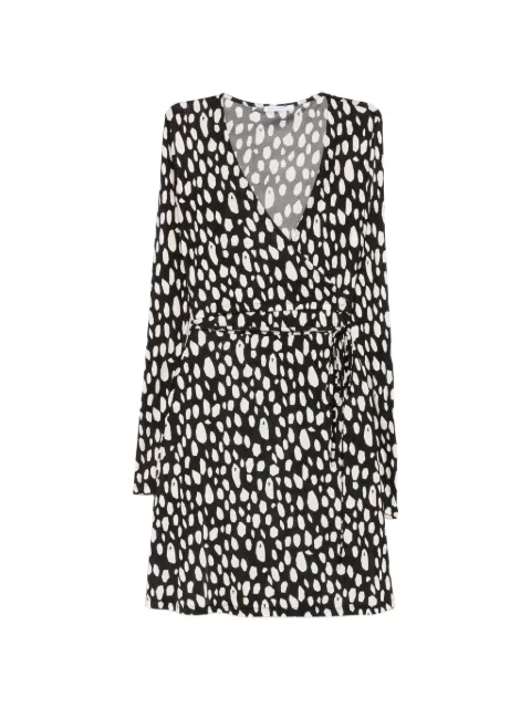 Patrizia Pepe printed wrap mini dress Black 8A0430J0048FG85