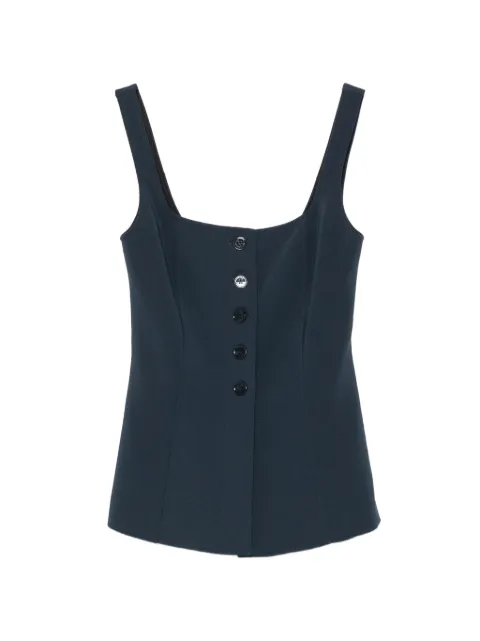 Patrizia Pepe button-up stretch-crêpe top Blue 8C0204A6F5CB23