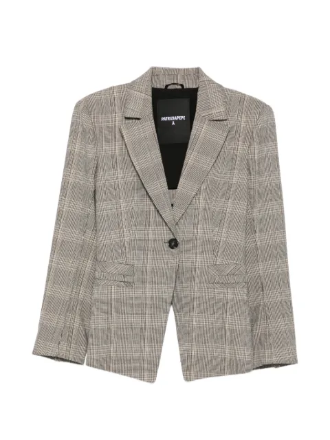 Patrizia Pepe cut-out plaid blazer Brown 8S0040C8003
