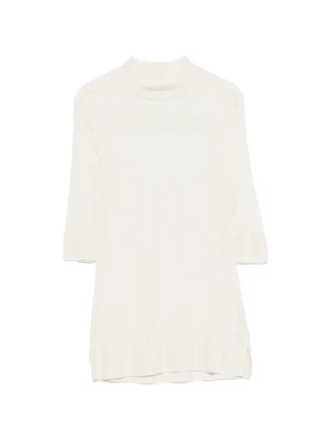 Patrizia Pepe high-neck elbow-sleeve T-shirt Neutrals 8M0000J0061S775