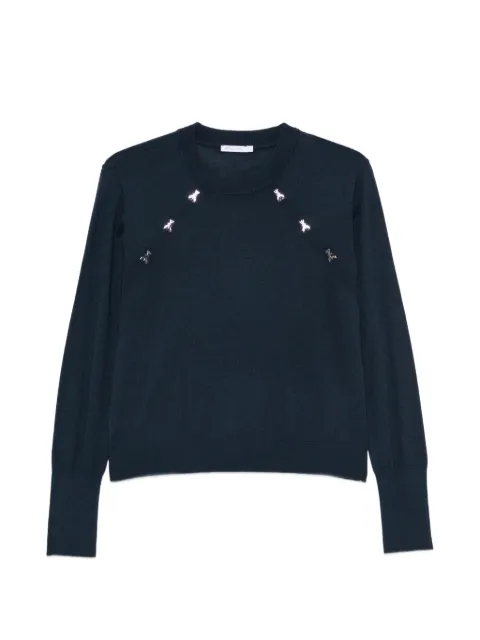 Patrizia Pepe Fly-embellished wool knit Blue 8K0430KM36CB23
