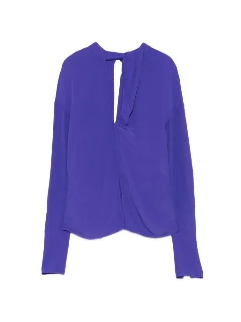 Patrizia Pepe cut-out V-neck blouse Purple 8C0074A8I1M569