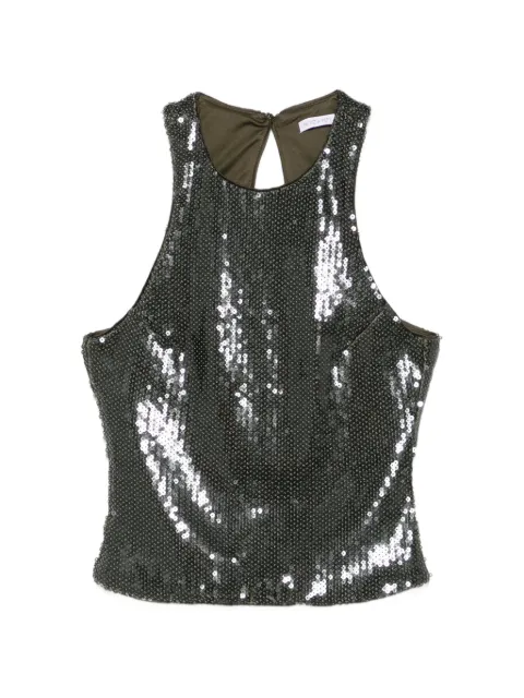 Patrizia Pepe sequin-embellished tank top Green 8C0196J326