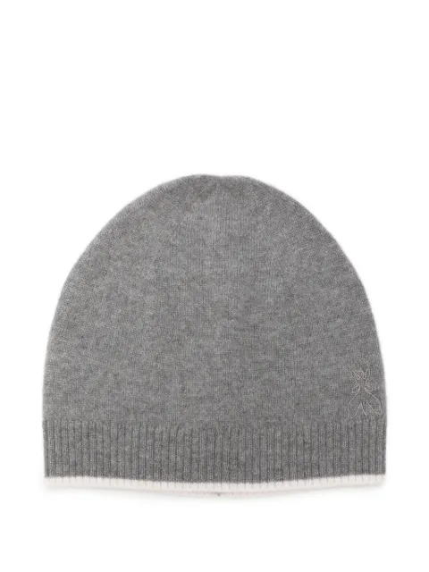 Patrizia Pepe ribbed-trim beanie hat Grey 8F0058K247