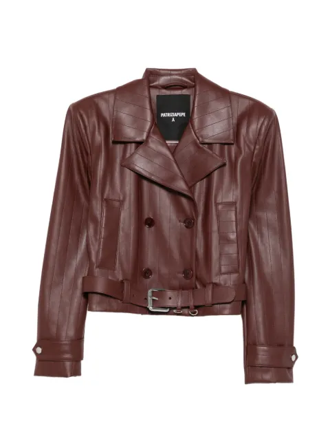 Patrizia Pepe belted double-breasted jacket Brown 8O0142E0004
