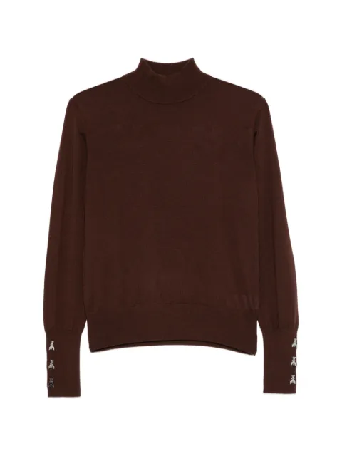 Patrizia Pepe embellished turtleneck knit Brown 8K0427KM36B887