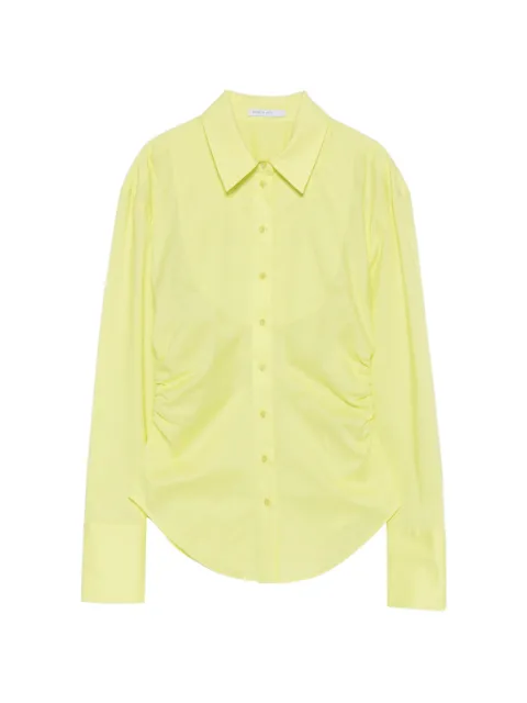 Patrizia Pepe gathered poplin shirt Yellow 8C0030C8004Y483
