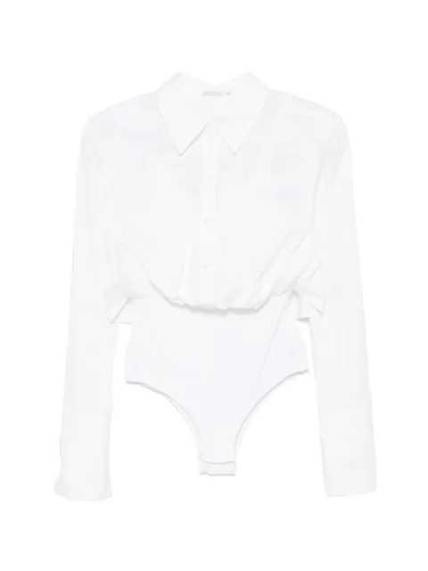 Patrizia Pepe poplin bodysuit shirt Black 8C0034C8004